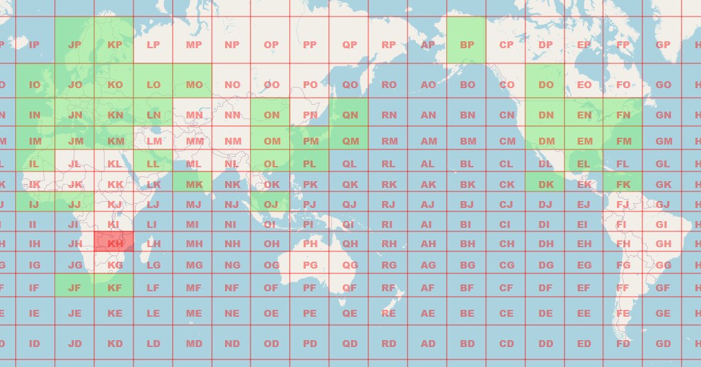 Weltkarte mit gearbeiteten Squares